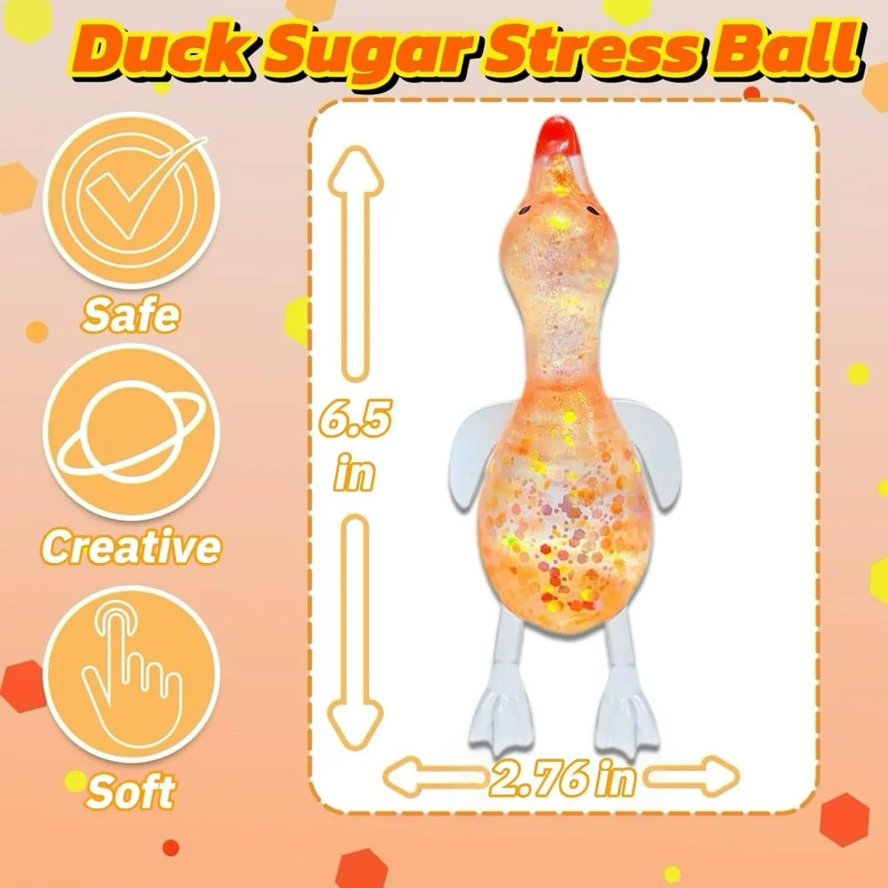 Squishy Glitter Duck Fidget Toy | Stress Relief Sensory Toy for Kids and Adults detail view
