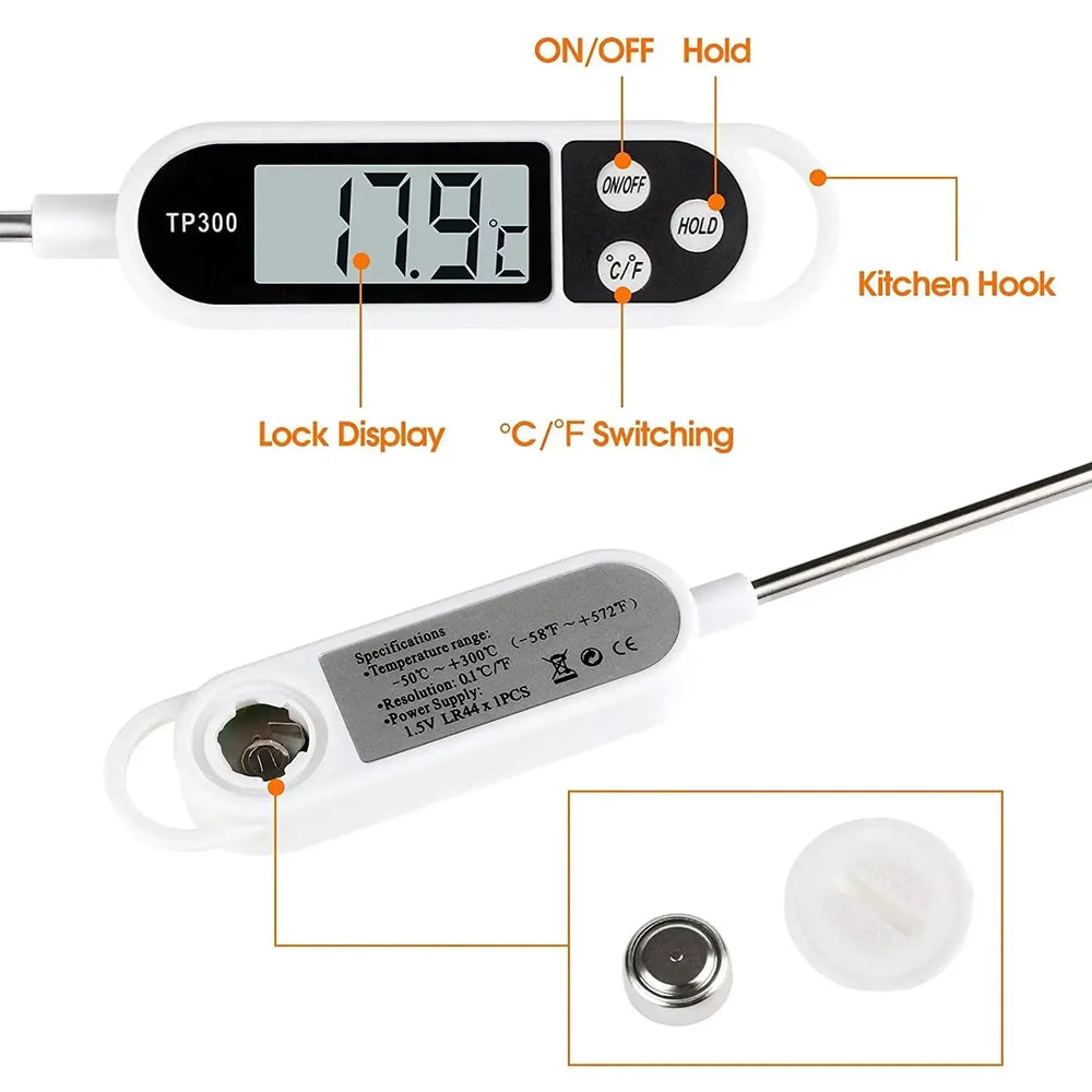 Stainless Steel Probe Food Thermometer | Pen Type Instant Read Thermometer for Milk, lifestyle view