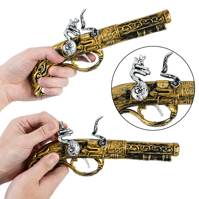 Pirate Theme Party Decoration Pirate Captain Hat Patch Pistol Treasure Toys For Kids B close-up view
