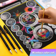 Roulette Drawing Tools Learning Painting Puzzle Toys Art Tool22pcs Drawing Toys Set Geom detail view