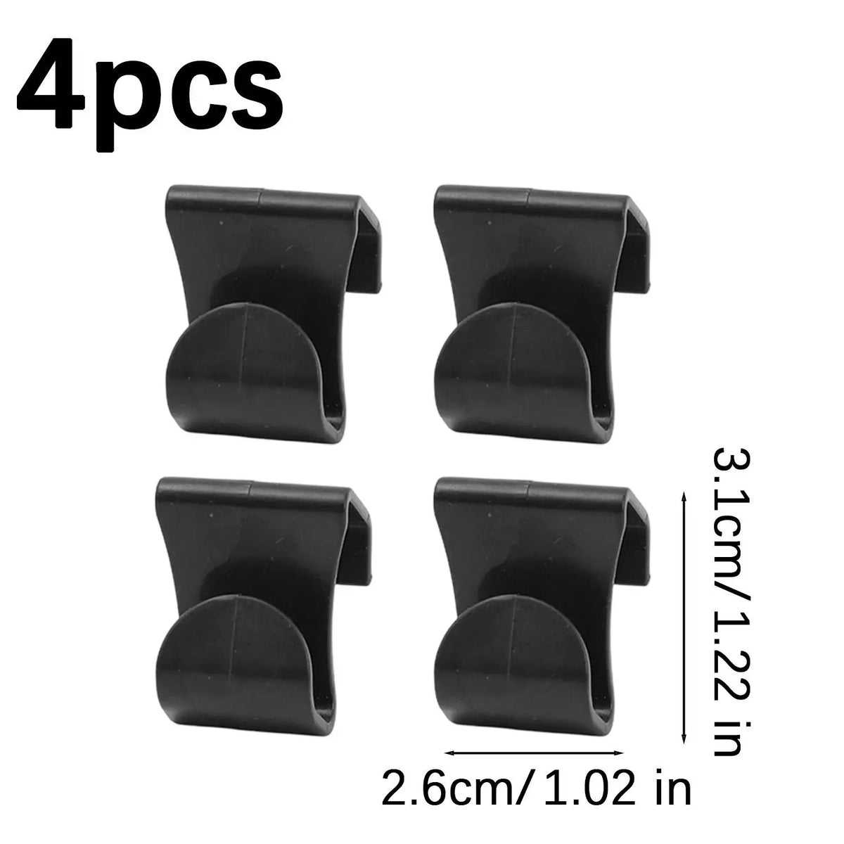 Car Glove Box Hanger Hook Black PP 4 Pack