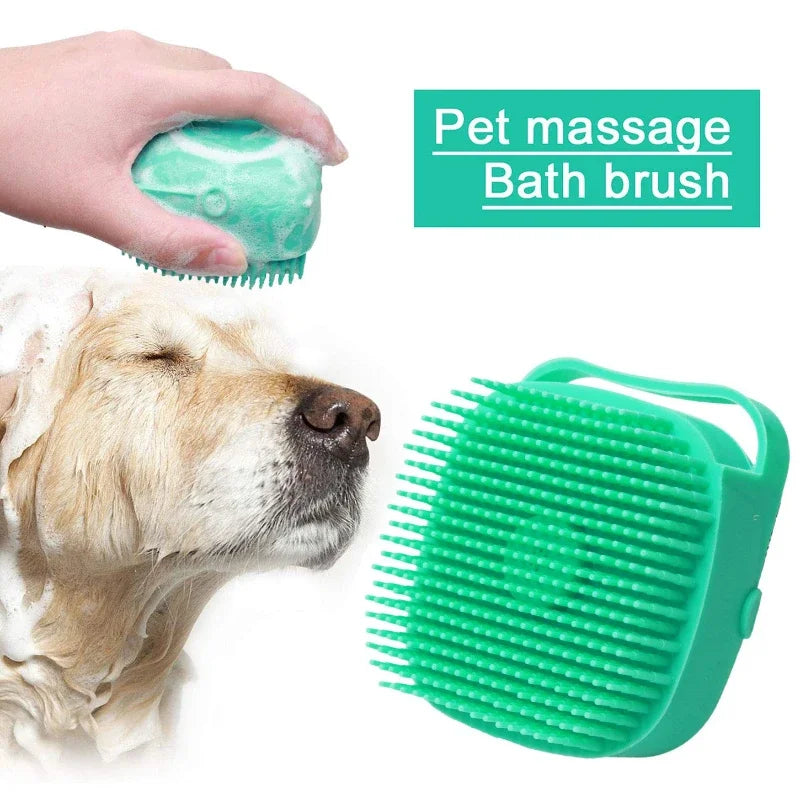 Soft Silicone Pet Shampoo Brush | 2.7oz Dog Cat Bathing Massage Comb alternate view