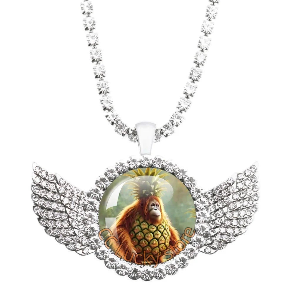 25mm Angel Wing Necklace | Italian Brainrot Pendant Funny Animal Jewelry Gift alternate view