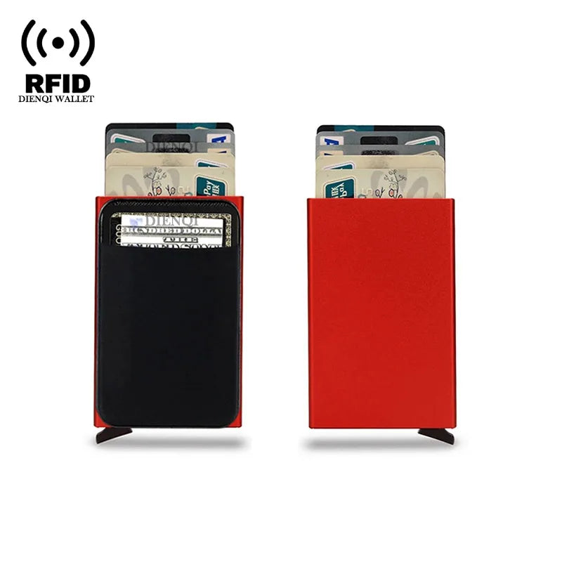DIENQI RFID Credit Card Holder | Slim Pop-Up Metal Wallet alternate view