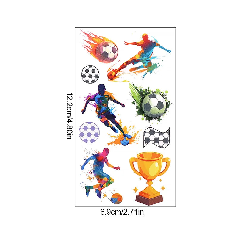 10pcs Soccer Temporary Tattoo Stickers Kids Boys Birthday Party Favors Sport Footba additional angle