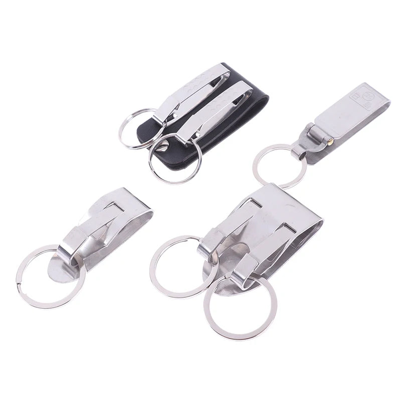 Stainless Steel Quick Release Keychain Belt Clip Key Snap Holder Ring Buckle