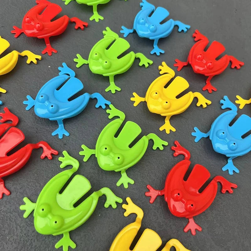 12Pcs Jumping Frog Toys Parent-child Bounce Frogs Anxiety Toy for Kids Assorted Stress Relief Toys C