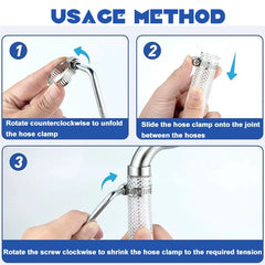 Adjustable Stainless Steel Screw Band Hose Clamps | Multi-Purpose Pipe Fasteners for A close-up view