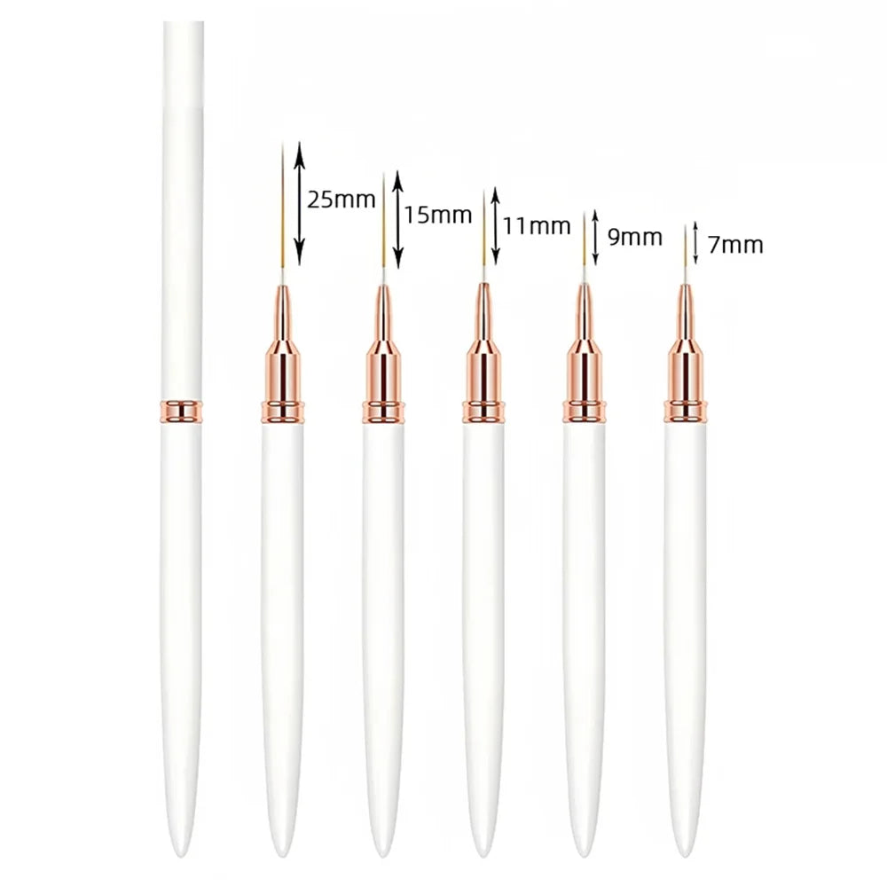 Nail Brush Pen 5pcs/set Nail Art Liner Brushes Set Elongated Striping Drawing Professi close-up view