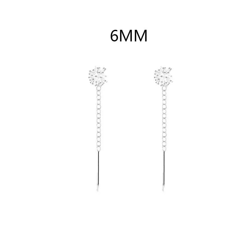 S925 Silver Dandelion Drop Earrings | Women's Trendy Chain Tassel Jewelry detail view