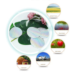 Reflective Bird Repellent Tape | 20 Pack Scare Stickers for Pigeons close-up view