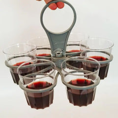 Foldable Rotatable Portable Party Wine Glass Coffee Cup Plastic Handheld Cup Holder6Creative Cup Hol