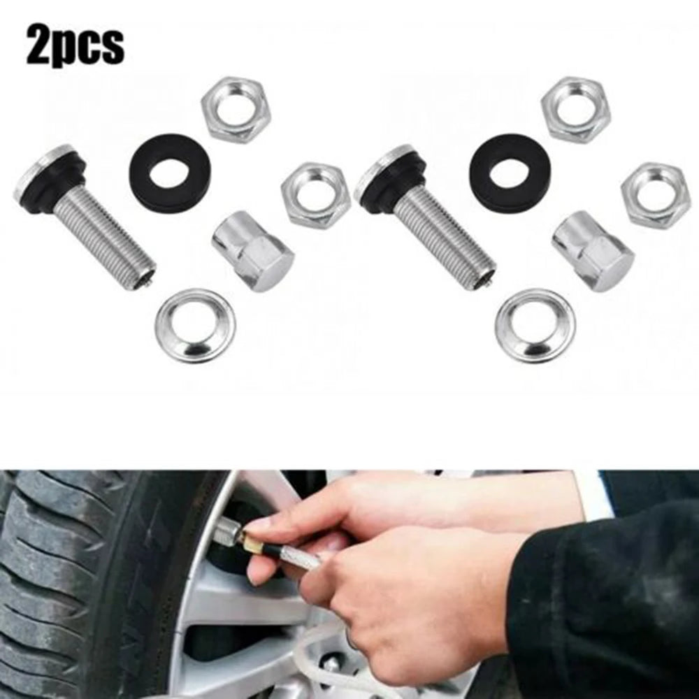 Silver Short Tire Valve Stems 2-Pack alternate view