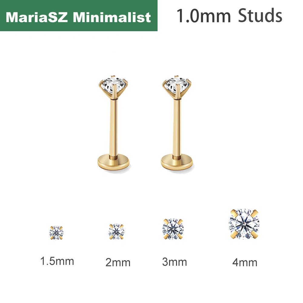 Mariasz Minimalist 1.0mm Stainless Steel Eearring Nose Stud Cartilage Piercing Jewelr alternate view