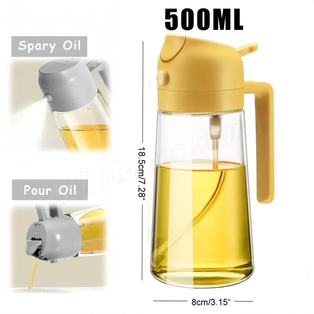 2 in 1 Oil Sprayer and Dispenser Bottle | Cooking Oil Spray Bottle for BBQ, Air Fryer lifestyle view