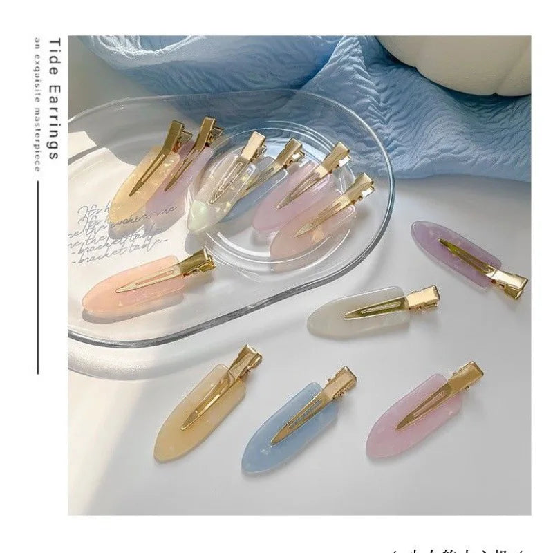 2-4pcs/set Glitter No Bend Seamless Hair Clips Side Bangs Barrette Make Up Washing Face Accessories Styling Hairpins Women Girls