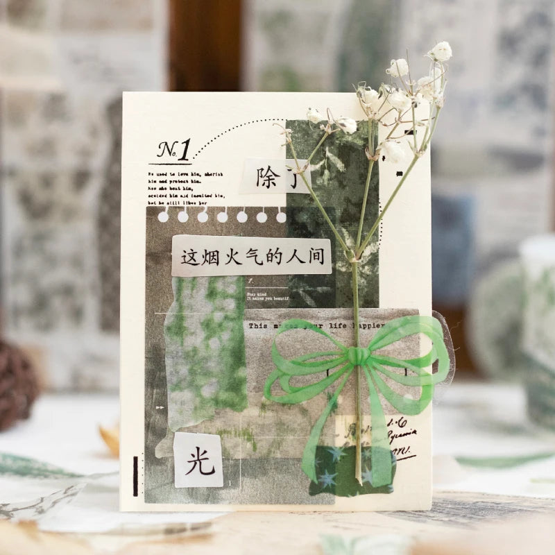 Journal GO 5x200cm Poem of Plants Landscaping Collage Sticker Creative DIY Journal Scrapbooking Card Album Decor Material
