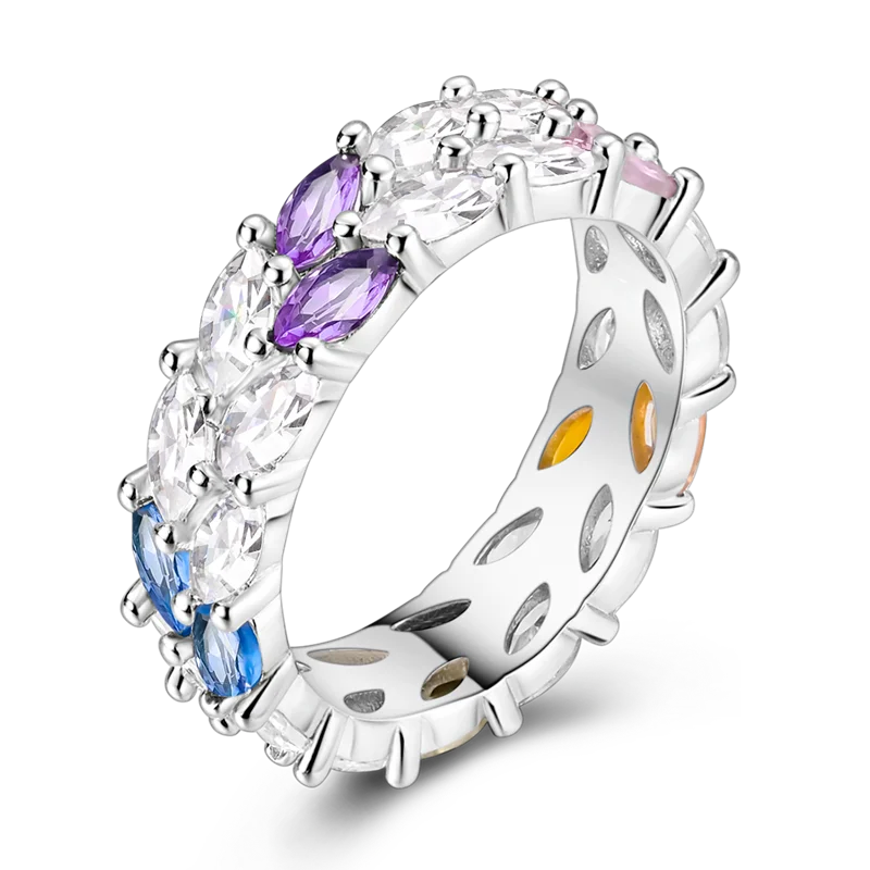 Daisy 925 Sterling Silver Wedding Ring | Sparkling Zircon Engagement Jewelry lifestyle view