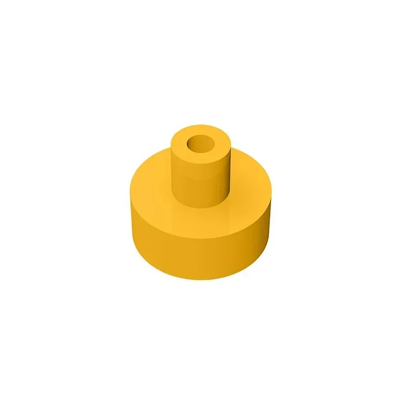 Gobricks Tile Round 1x1 with Bar and Pin Holder | Compatible Building Block close-up view