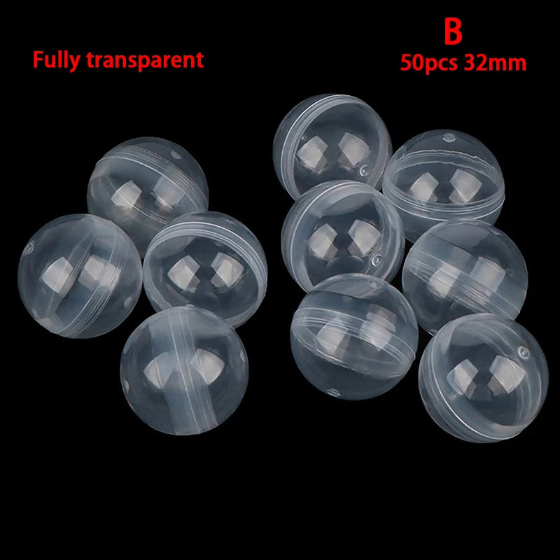 50Pcs Mini 32MM Clear Transparency Plastic Capsule Toy Surprise Ball Tiny Container Maki detail view