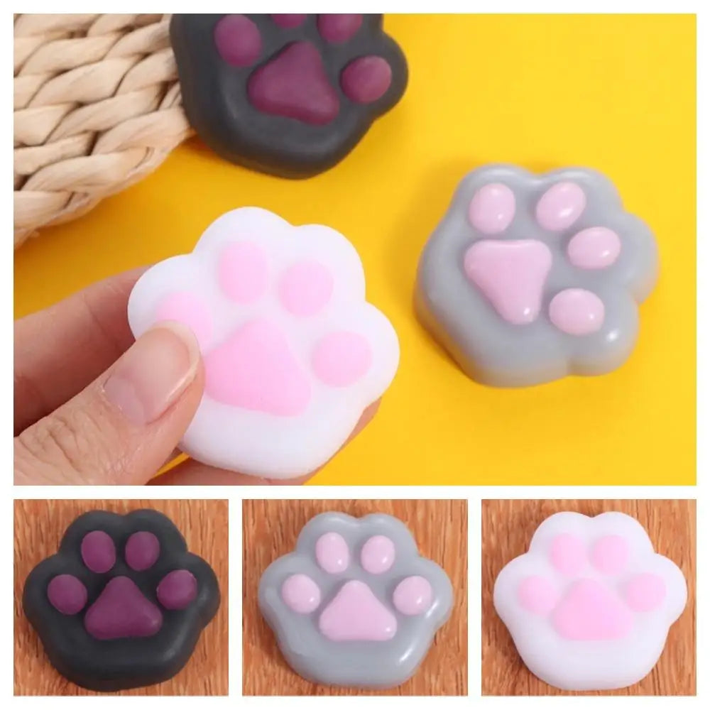 Mini Cat Paw Squeeze Toy Silicone Pinch Decompression Toy Plush TPR Fidget Sensory To lifestyle view