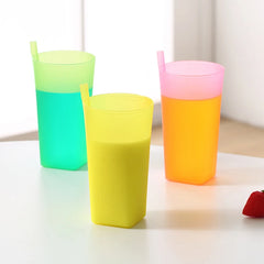 Children Infant Baby Sip Cup With Built In Straw Mug Drink Plastic Integrated Straw Cup detail view