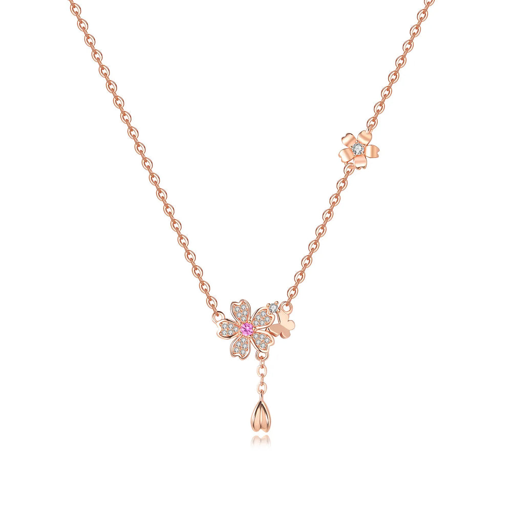 Romantic Pink Crown Heart Pendant Necklace Genuine 925 Sterling Silver Elegant Fine J alternate view