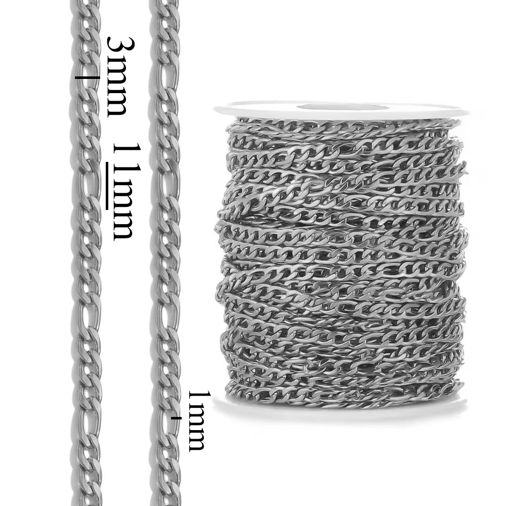 1 Meter Stainless Steel Chain Gold Silver DIY Jewelry Making Chain Necklace Bracelet C close-up view