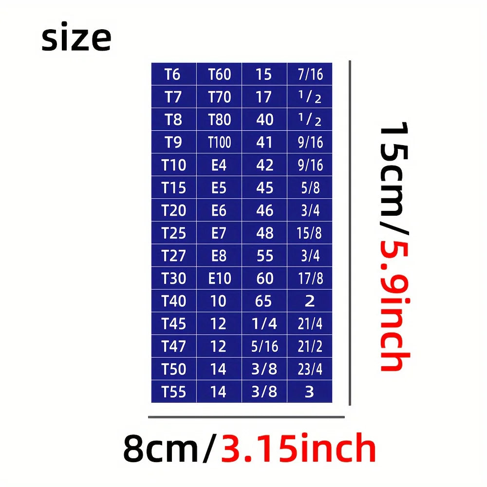 60pcs Mechanical Drive Socket Label Stickers | Quick and Easy Reminder Toolbox Decals close-up view