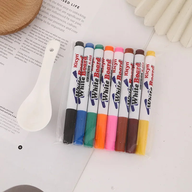 8/12 Colors Magical Water Floating Student Painting Brush Whiteboard Markers Pen Susp lifestyle view