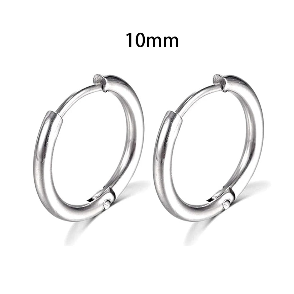 2022 New Simple Stainless Steel Small Hoop Earrings for Women Men Cartilage Ear Piercing detail view