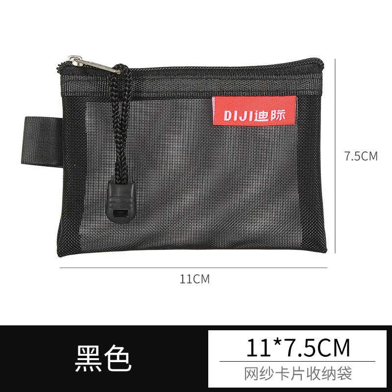Mini Mesh Zipper Card Pouch | Transparent ID and Credit Card Storage Bag additional angle