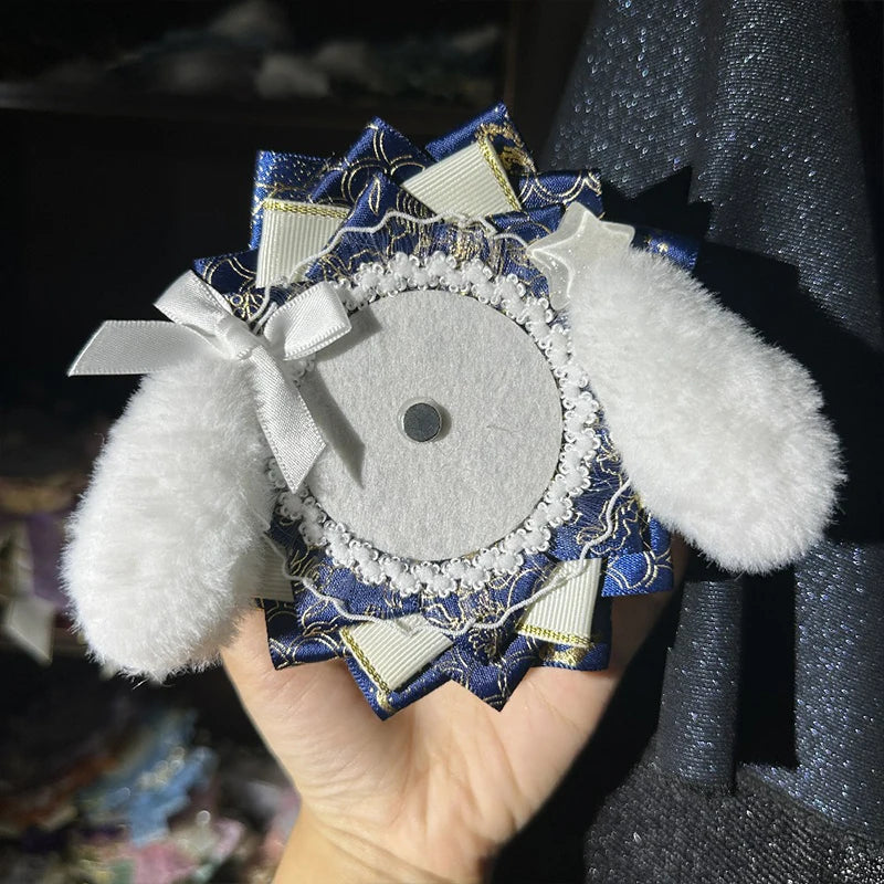 Cute Lolita Badge Base Tray with Cat Ear Handmade Badge Holders for Itabag Ornament additional angle