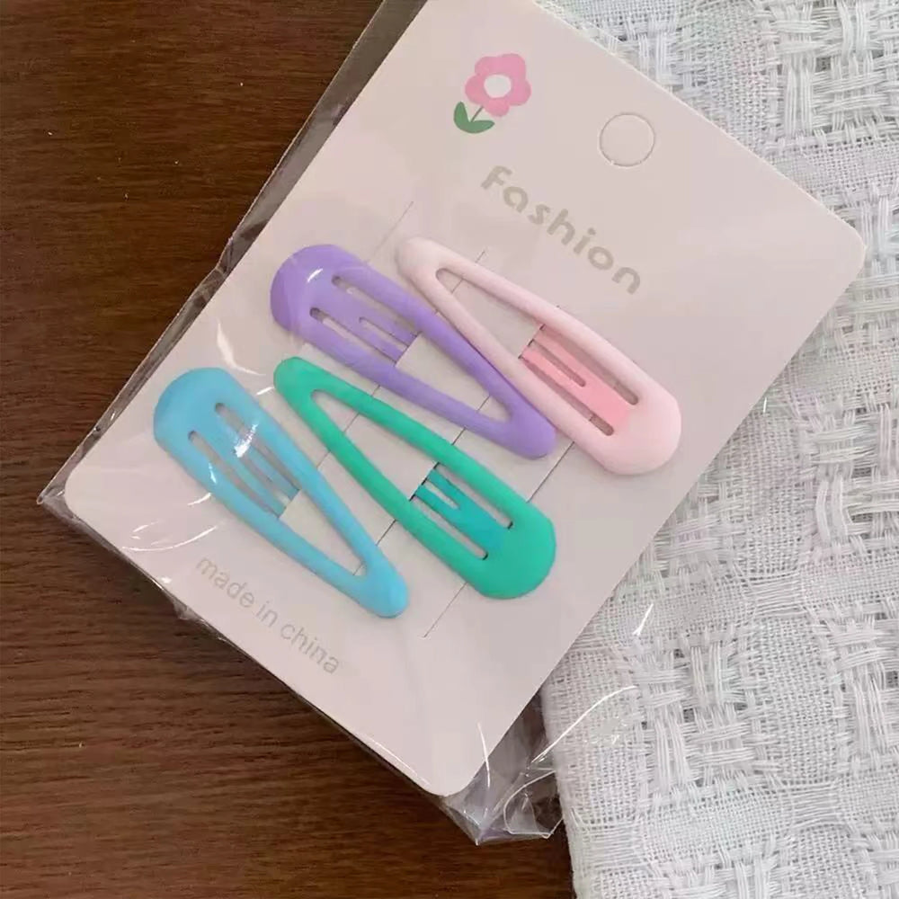Cute Kids Hair Clips Set 4pcs Colorful Star And Heart Bang Holders Hairpin Non Slip A alternate view