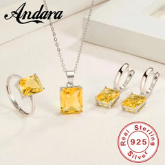 Romantic Birthday Valentine's Day Gift Luxury 925 Sterling Silver Colorful Jewelry Set C detail view