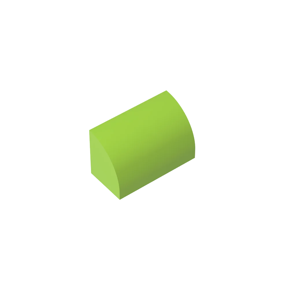Gobricks GDS-M063 Gebogener Stein 1 x 2 x 1 ohne Noppen | Kompatibler Baustein