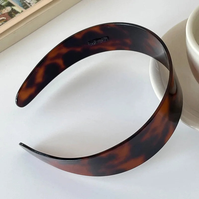 Fashion Acetate Headband BLOND HAVANA Color Matching Hair Band Wide Headband Women Gi alternate view