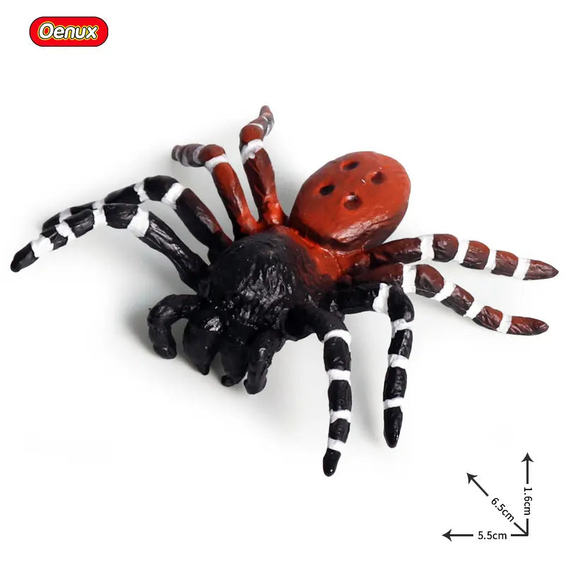 Oenux Insect Animals Model Spider Web Scorpion Bat Action Figures Figurine Miniature Cute Educational Kid Toy Halloween Gift