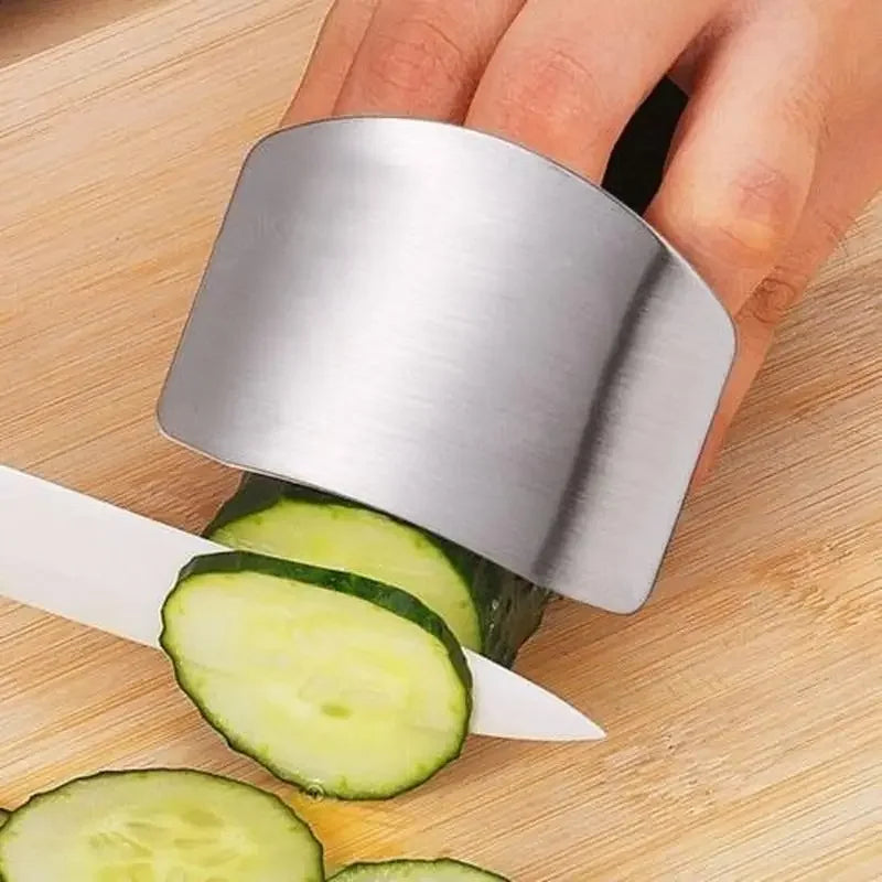 1 Pcs Stainless Steel Kitchen Tool Hand Finger Protector Knife Cut Slice Safe Guard close-up view