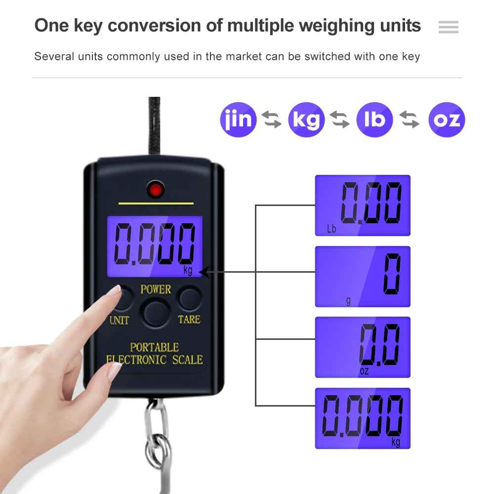 Portable 40kg Hanging Digital Scale for Fishing and Luggage Travel close-up view