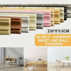 3D DIY Foam Skirting Border Tile Sticker | Waterproof Self-Adhesive Wall Edge Trim detail view