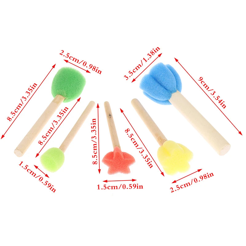 [TG820]Kids Toddler Sponge Stamp Brush Kits Flower Drawing Toys for Children Paint Ar alternate view
