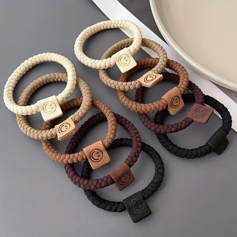 Korean Strong Women Hair Scrunchies Girls Elastic Hair Rubber Bands Ponytail Hair Hold close-up view