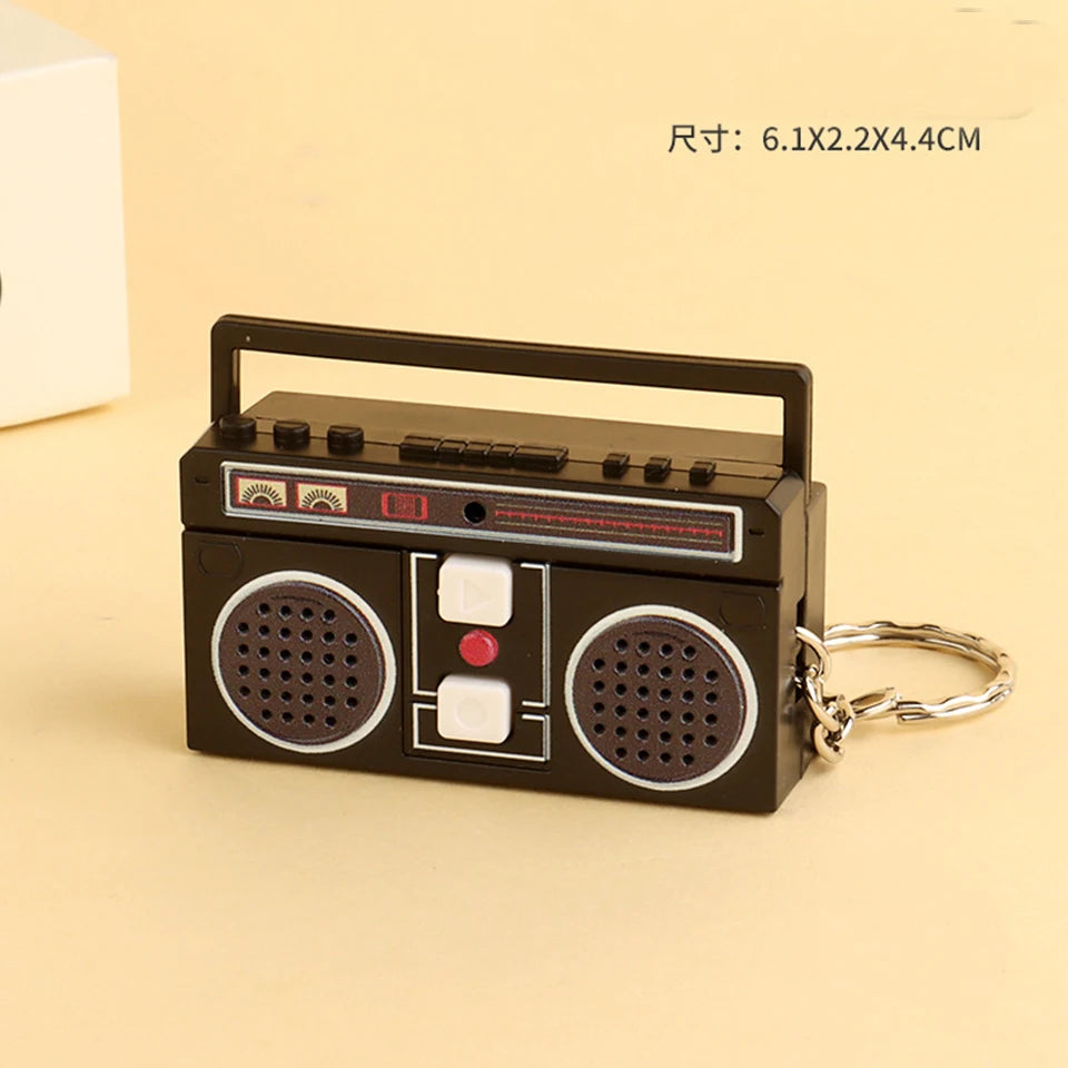 Recorder Keychain Mini Recording Music Box Pendant Keyring Backpack Ornament Birthday alternate view