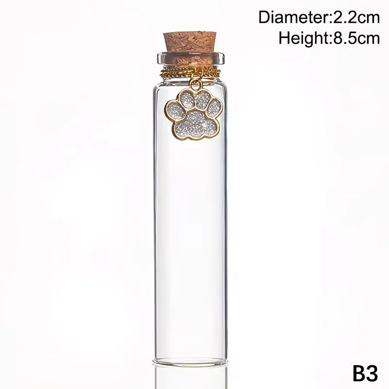 Pet Fur Memorial Glass Bottle Cat Whiskers Storage Bottle With Cork Stopper For Stori alternate view
