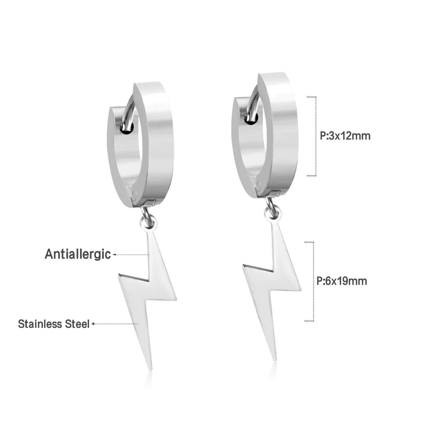 LUXUSTEEL Trendy Cross Women's Stainless Steel Hoop Earrings Colorful Metal Stud Drop Earrings Fashionable Jewelry Gift