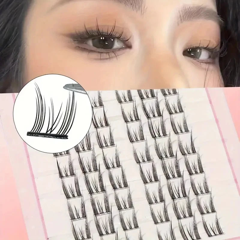10 Rows 60 Clusters DIY Eyelash Extension Kit | Cartoon Mink Style Individual Lashes