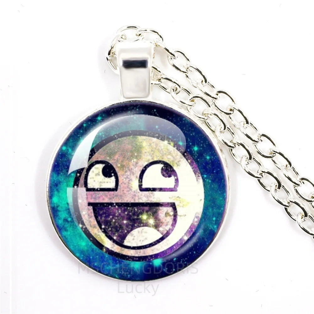 Funny Meme Cartoon Pendant Necklace | Unisex Fashion Jewelry Gift detail view