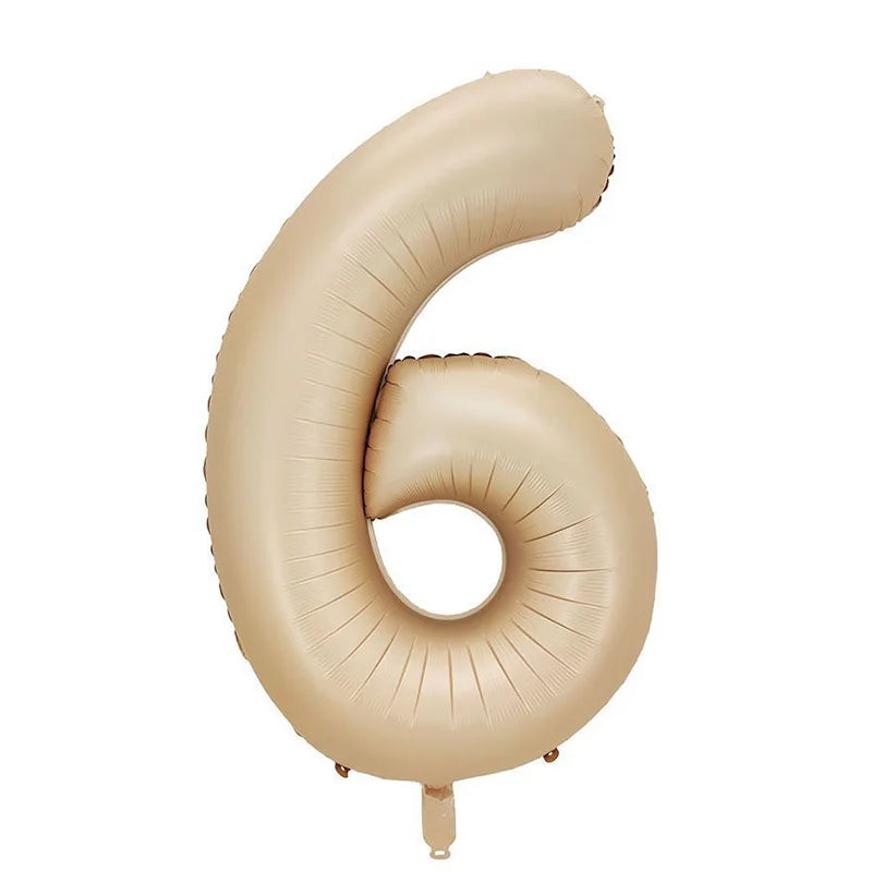32 Inch Cream Color Number Balloons Set | Large Foil Helium Balloons for Birthday Party detail view
