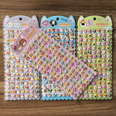 4 Sheets Mini Animal Face Stickers | Cute Pet Head Decals for DIY Crafts and Journals close-up view